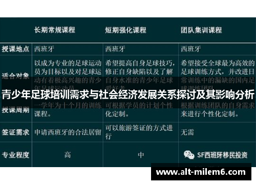 青少年足球培训需求与社会经济发展关系探讨及其影响分析